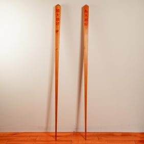 Pair of Oversize Decorative Chinese Chopsticks, The Bigger The Better