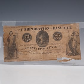 1861 75 Cents Corporation of Danville Banknote