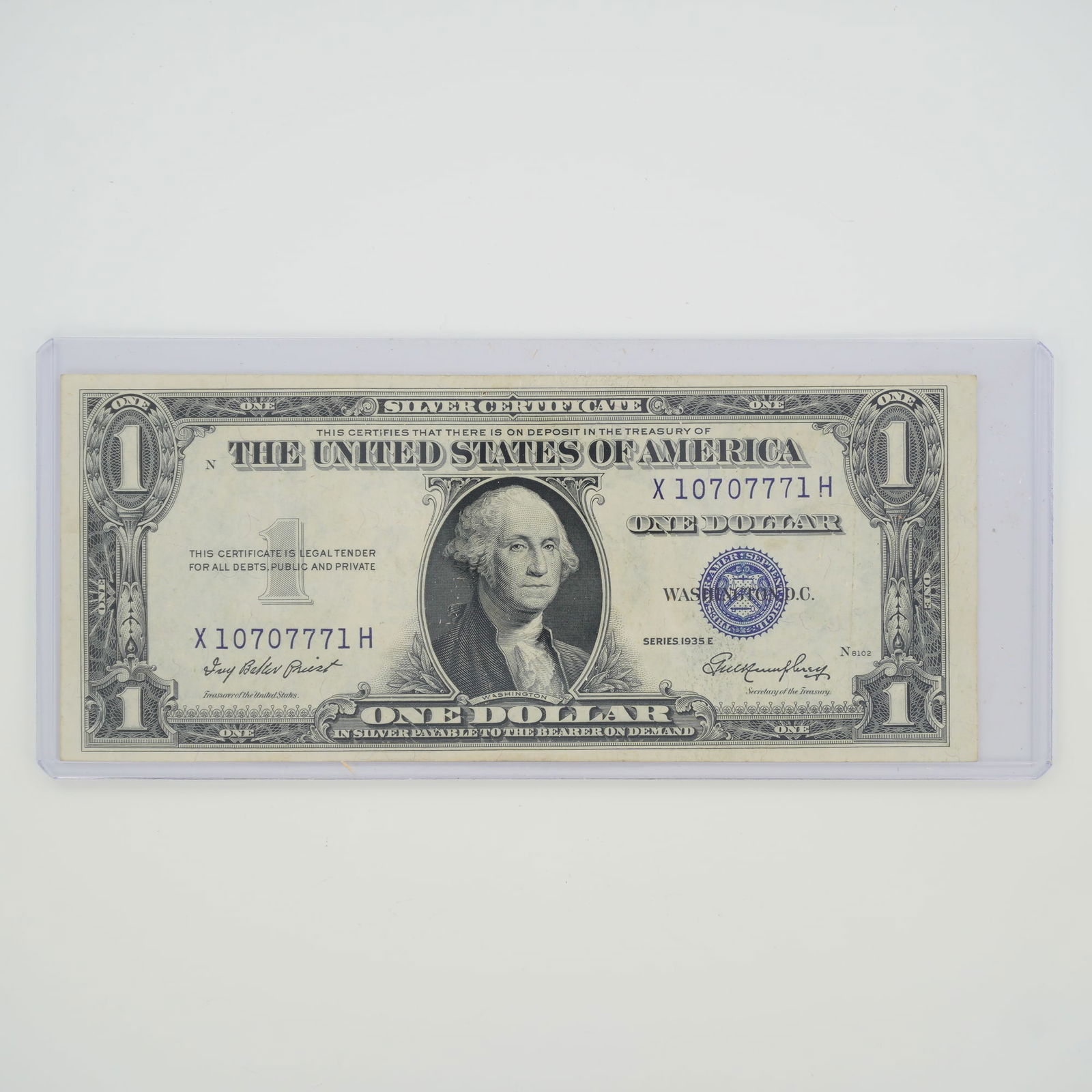 1935 United States $1 Blue Seal Silver Certificate Banknote No Motto (1 of 2)