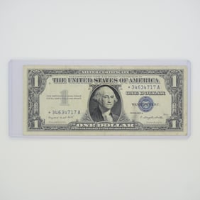 1957 United States $1 Blue Seal Silver Certificate Star Note Banknote