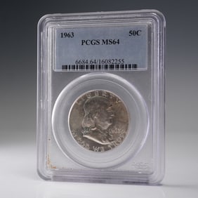 1963 Franklin Half Dollar Coin PCGS Graded MS 64