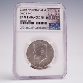 2017-S Silver Kennedy Half Dollar NGC Graded SP 70 Enhanced Finish