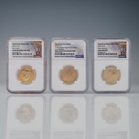 3pc 2018-D, 2019-S, & 2021-S American Innovation Dollar Coins NGC Graded