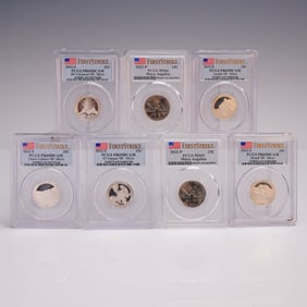 7pc Washington Quarters First Strike Coins PCGS Graded