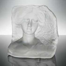 Cristallin Italy Frosted Glass Bust of a Woman