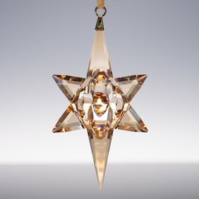 Swarovski Crystal Figurine, Star 3D Ornament, Gold Tone 5301220