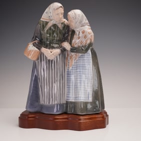 Royal Copenhagen Porcelain Figurine with Base, The Gossips 1319