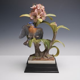 Boehm Porcelain Figurine and Base, Bluebirds 451V