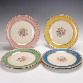 6pc Bavarian Porcelain Continental Ivory Dinner Plates