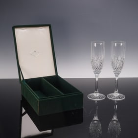 Pair of Shannon Crystal Dublin by Godinger Champagne Flutes