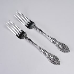 2pc Gorham Sterling Silver Dinner Forks La Scala Pattern