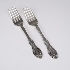 2pc Gorham Sterling Silver La Scala Salad Forks