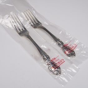 2pc Gorham Sterling Silver Melrose Salad Fork and Dinner Fork