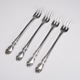 4pc Gorham Sterling Silver Melrose Cocktail/Seafood Forks