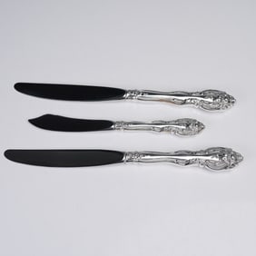 3pc Gorham Sterling Silver La Scala Pattern Dining & Butter Knives
