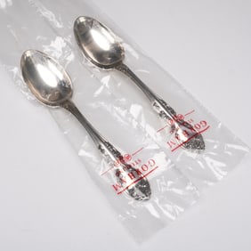 2pc Gorham Sterling Silver Melrose Pattern Teaspoons