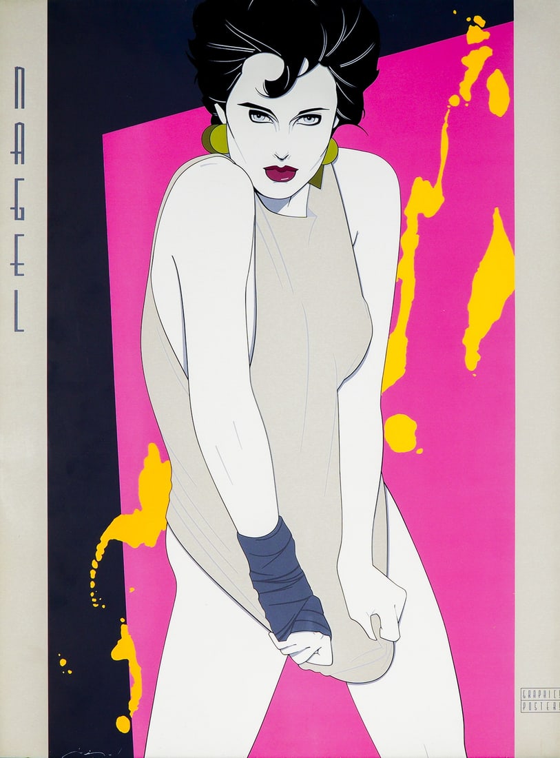 Patrick Nagel Framed Poster Orange Splatter by Graphics Posters (1 of 4)