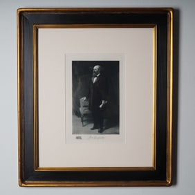James A. Garfield, 1901 Presidential Portrait Etching on Paper w/ COA