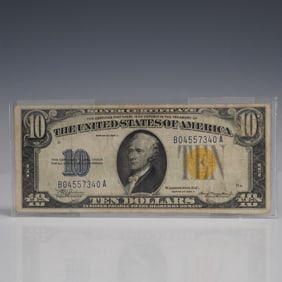 1934-A $10 U.S North Africa Silver Certificate Yellow Seal