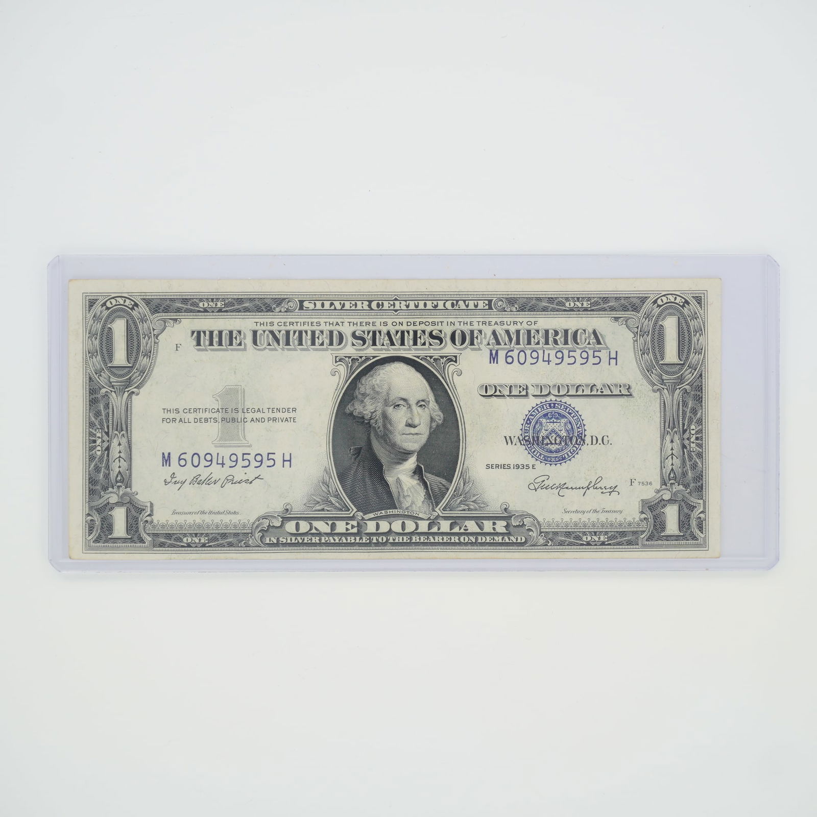 1935 United States $1 Blue Seal Silver Certificate Banknote with Error (1 of 2)