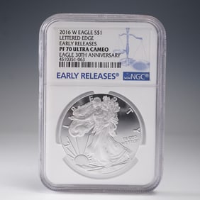 2016-W US 1oz Silver Eagle NGC PF70 UCAM Lettered Edge