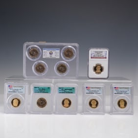 7 2007-2009 Graded U.S Presidential Dollar Coins