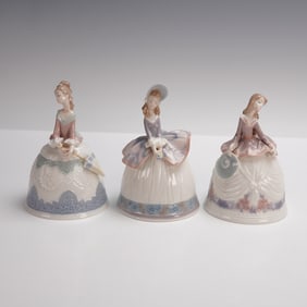 3pc Lladro Porcelain Seasonal Ladies Bells