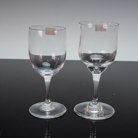 2pc Baccarat Capri Crystal Cordial and Sherry Glasses