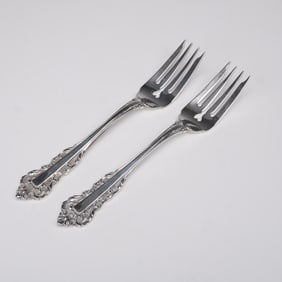2pc Gorham Sterling Salad Forks, Medici
