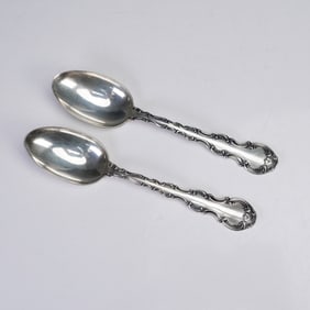 Pair of Gorham Strasbourg Sterling Silver Teaspoons