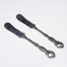 Pair of Gorham Strasbourg Sterling Silver Butter Knives