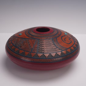 Bertha Benally Navajo Red Clay Seed Jar