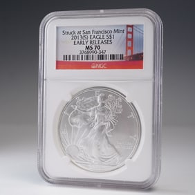 2013 (S) American Silver Eagle Type 1 Dollar NGC Graded MS 70