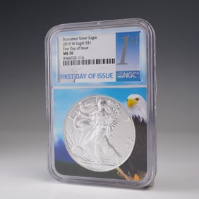 2019-W American Silver Eagle Early Release Dollar Coin NGC Graded MS 70