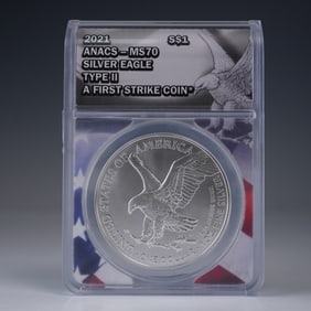 2021 American Silver Eagle Type 2 ANACS MS70