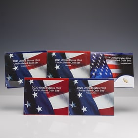5pc 2019-2021 United States Mint Uncirculated Coin Sets
