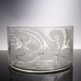 Rosenthal Bjorn Wiinblad Etched Glass Center Bowl