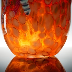 Paul Allen Counts Hand-Blown Art Glass Vase, Signed