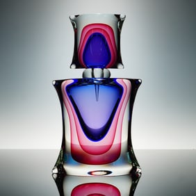 Luigi Onesto Murano Sommerso Glass Decanter with Stopper