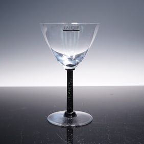 Lalique Crystal Black Phalsbourg Champagne Glass