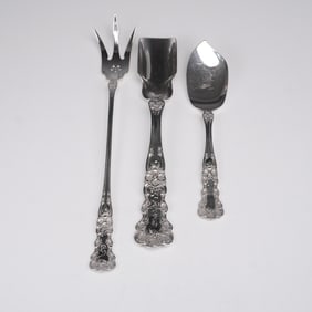 3pc Gorham Sterling Silver Buttercup Pattern Serving Utensils