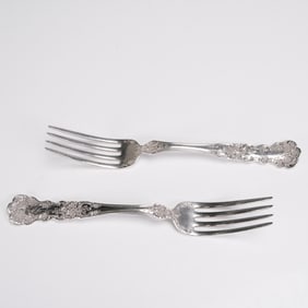 2pc Gorham Sterling Silver Buttercup Pattern Dinner Forks