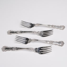 4pc Gorham Sterling Buttercup Salad Forks