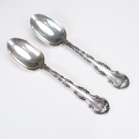 Pair of Gorham Strasbourg Sterling Silver Teaspoons