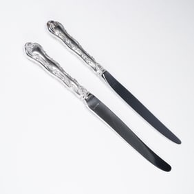 2pc Gorham Sterling Silver Dinner Knives, Strasbourg