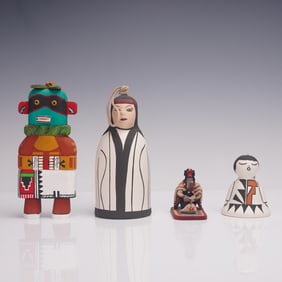 4pc Native American Carved Figures and Sculptures