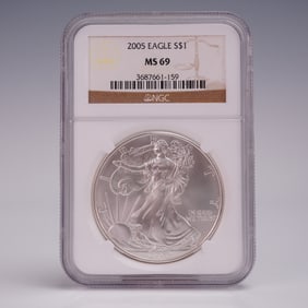 2005 American Silver Eagle Dollar Coin NGC Graded MS 69