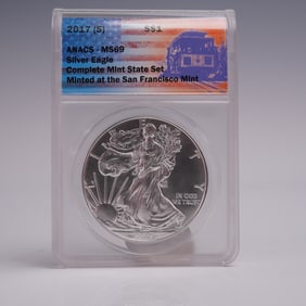 2017 (S) American Silver Eagle One Dollar Coin ANACS Graded MS 69