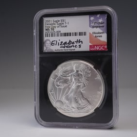 2021 American Silver Eagle Type 1 NGC Graded MS 70 FDOI
