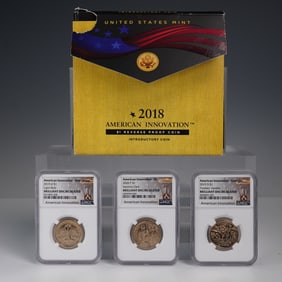 4pc American Innovation Dollar Set NGC BU and Boxed Proof